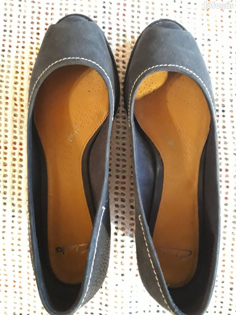 Clarks női "peep toe" cipő, sötétkék 39,5 (6,5)