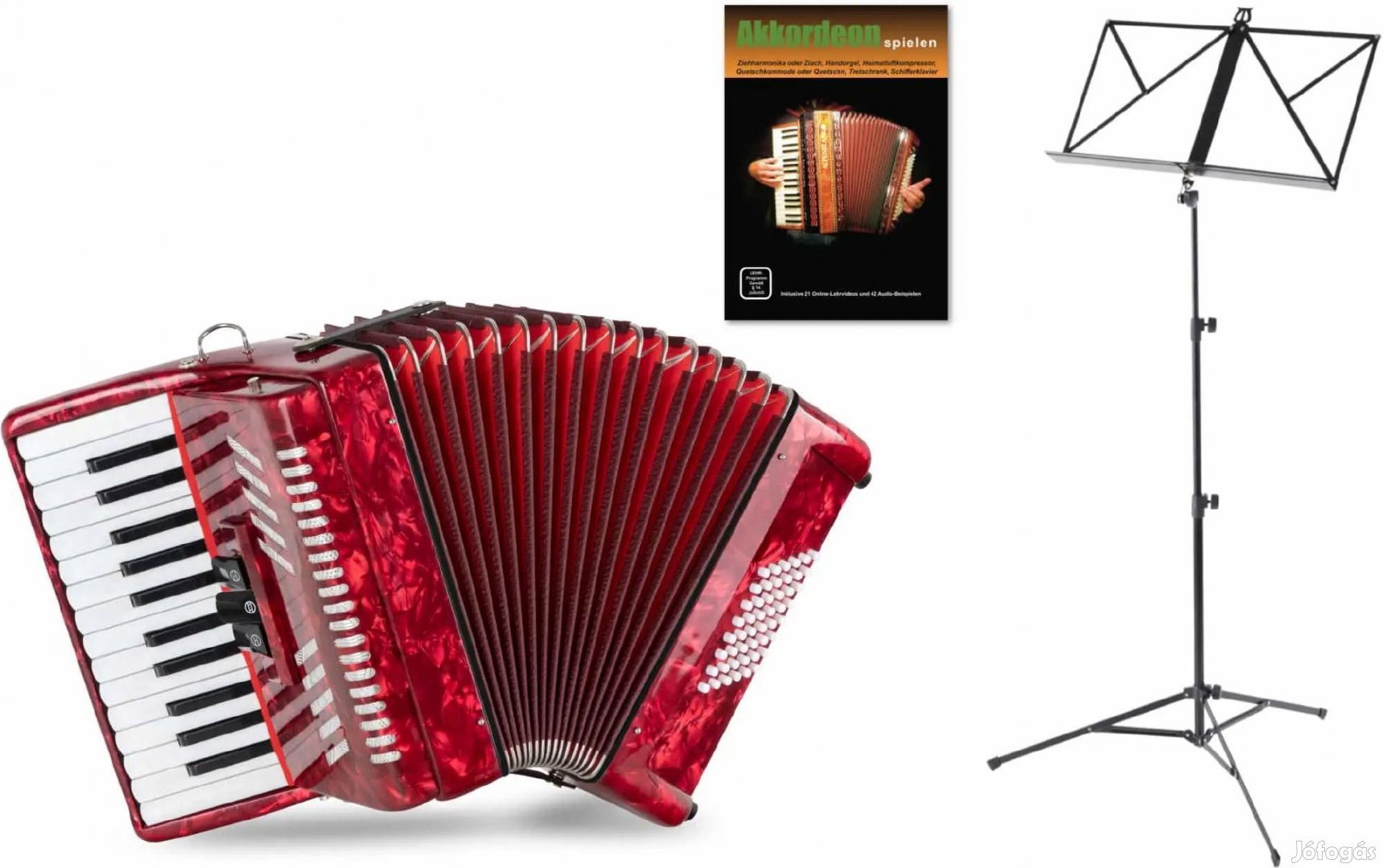 Classic Cantabile 48 Basszus Harmonika "Secondo V" Készlet Piros
