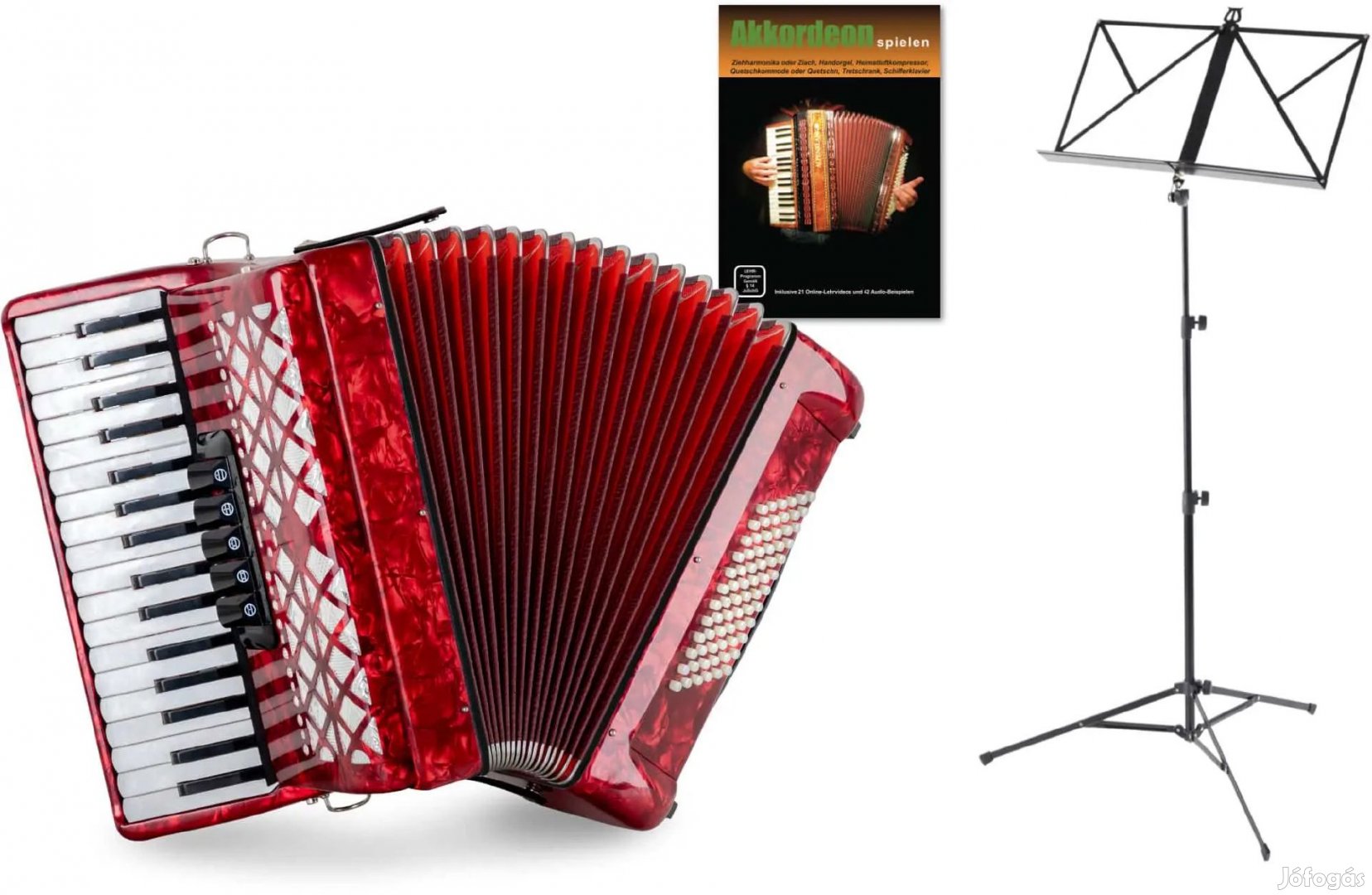 Classic Cantabile 72 Basszus Harmonika "Secondo V" Készlet Piros