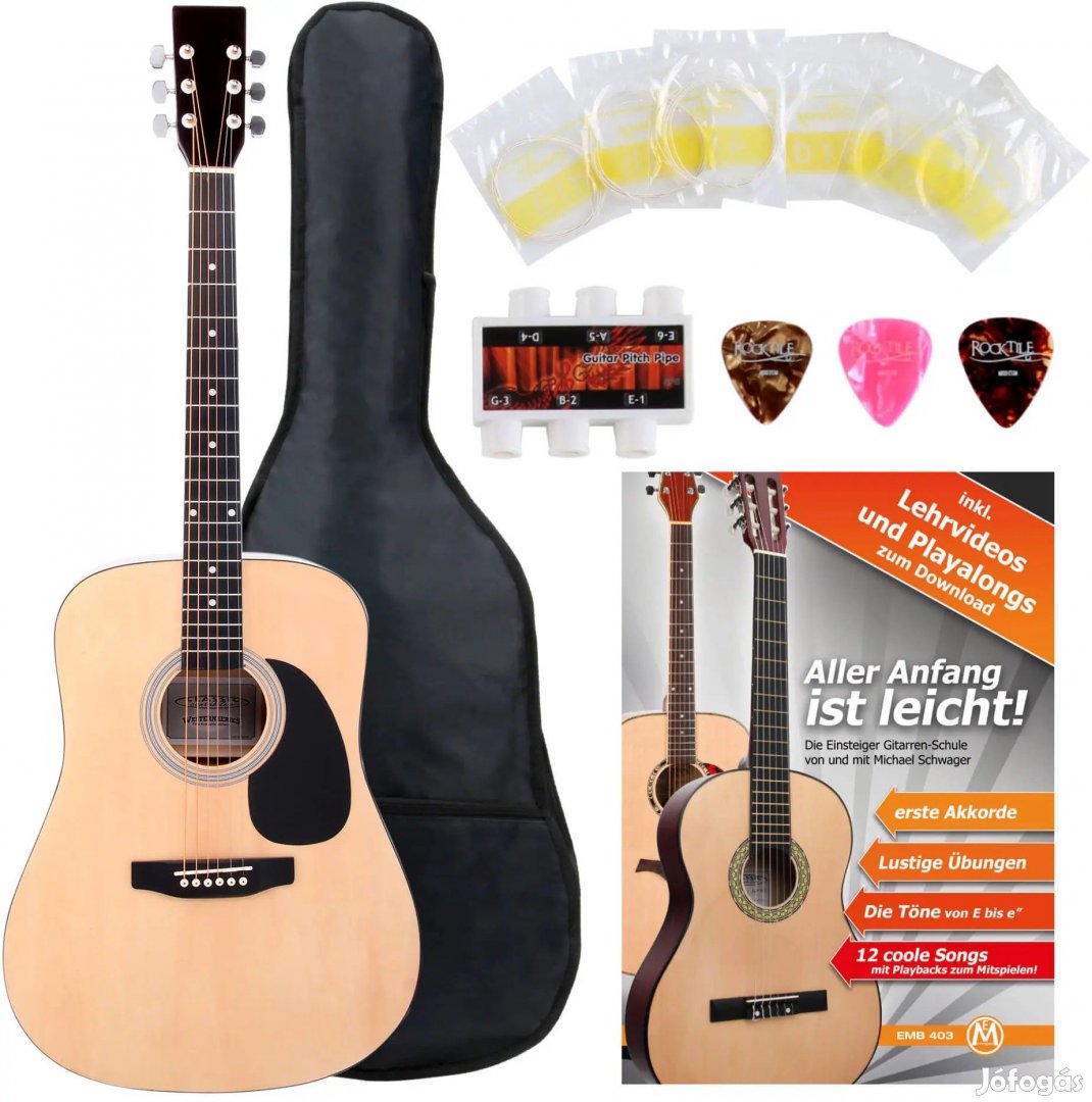 Classic Cantabile Akusztikus Gitár Kezdő KÉSZLET tartalmazza az 5