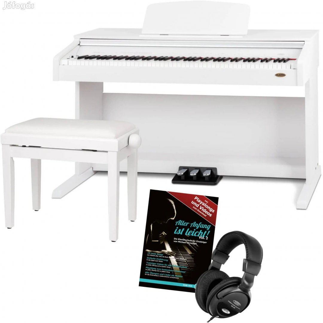 Classic Cantabile DP-210 WM Digitális Zongora Fehér Matt KÉSZLET