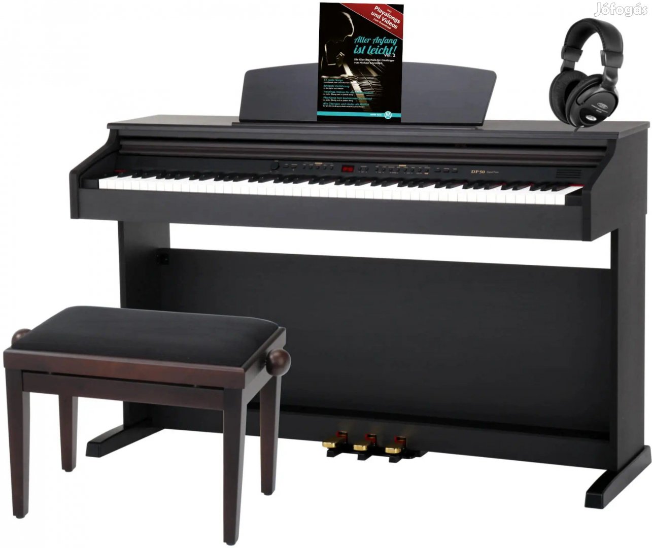 Classic Cantabile DP-50 RH Digitális Zongora Rózsafa Készlet Pad és