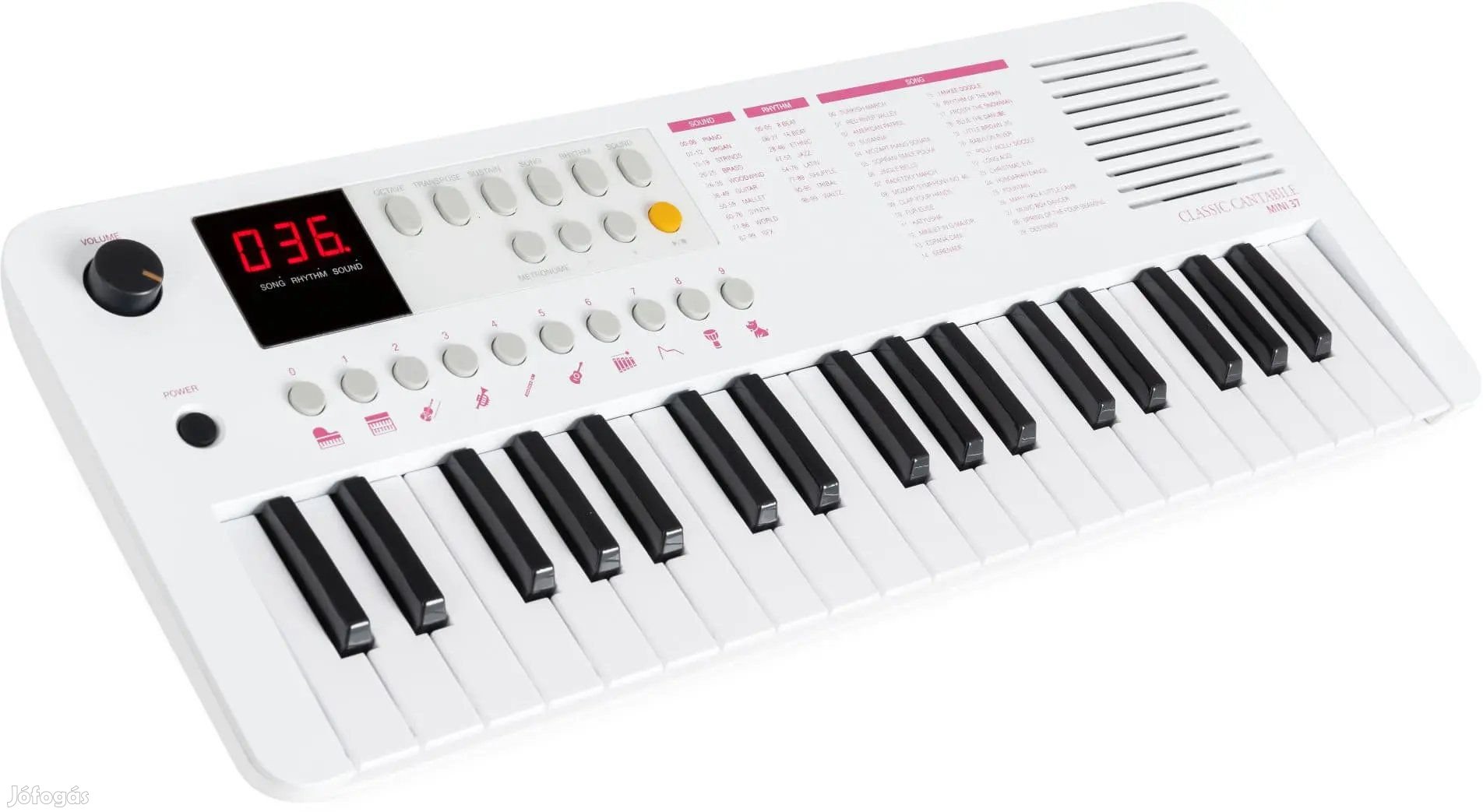 Classic Cantabile MINI-37 szintetizátor fehér-rózsaszín