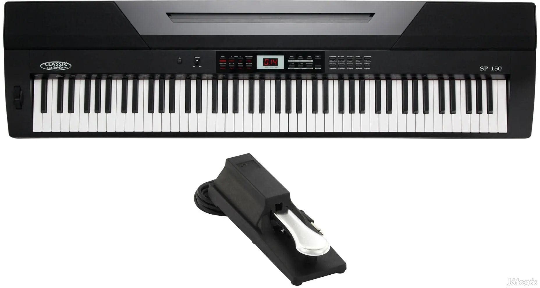 Classic Cantabile SP-150 BK Színpadi Zongora Fekete KÉSZLET pedállal