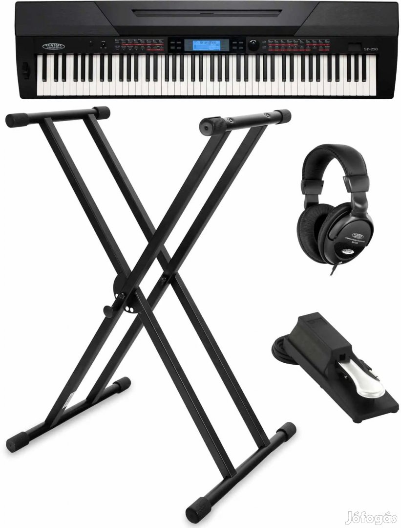 Classic Cantabile SP-250 BK Színpadi Zongora Fekete KÉSZLET