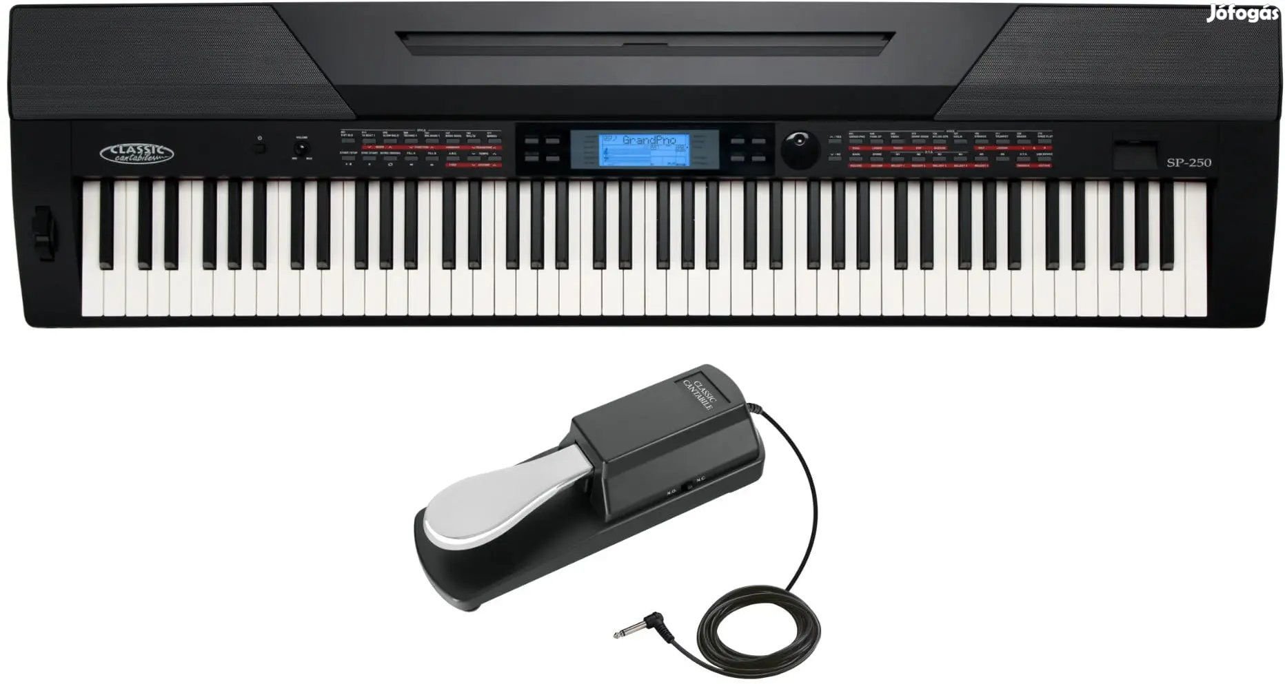 Classic Cantabile SP-250 BK Színpadi Zongora Fekete KÉSZLET pedállal