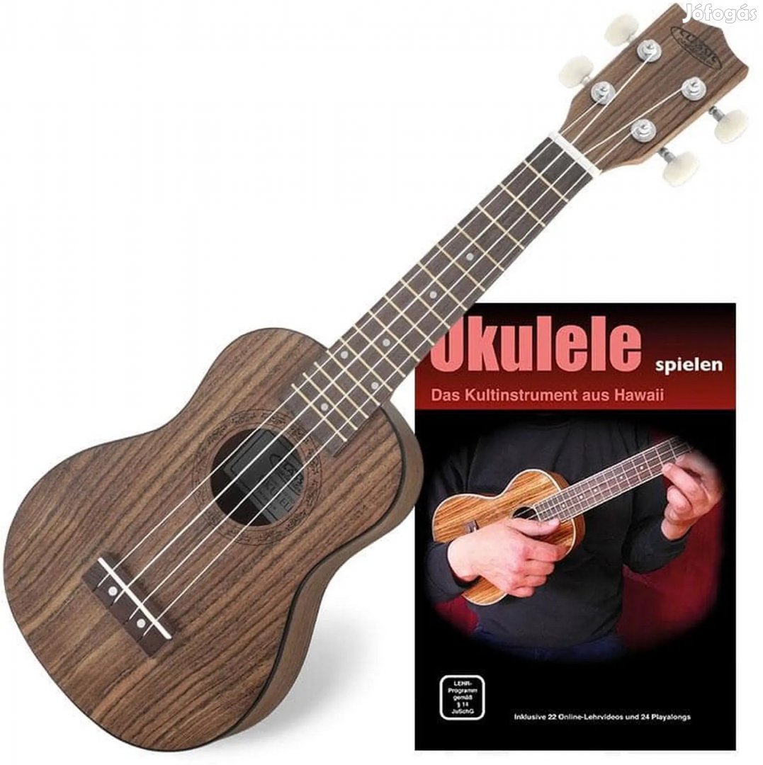 Classic Cantabile Szoprán Ukulele Diófa Szett fogástérképpel