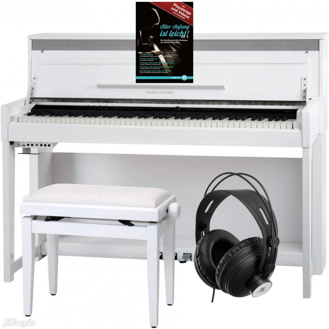 Classic Cantabile UP-1 WM Álló Digitális Zongora Fehér Matt Deluxe
