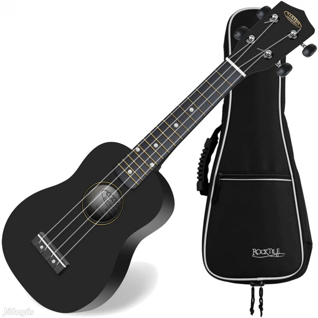 Classic Cantabile US-100 BK Szoprán Ukulele Fekete SZETT Tokkal