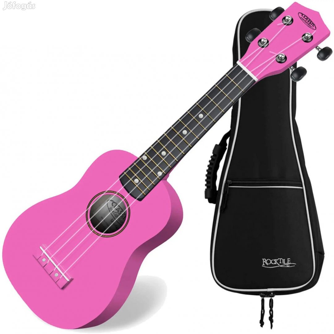 Classic Cantabile US-100 PK Szoprán Ukulele Rózsaszín SZETT Tokkal