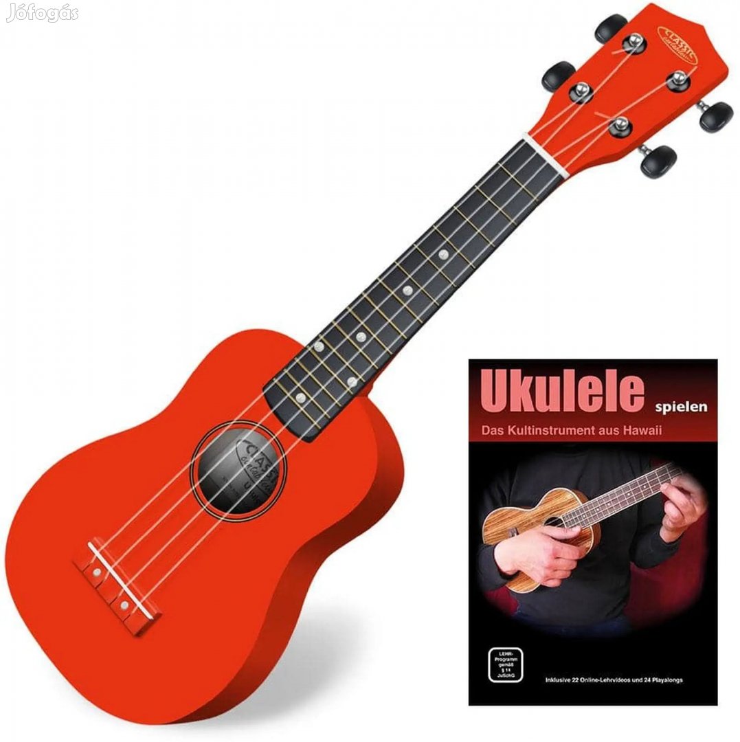 Classic Cantabile US-100 RD Szoprán Ukulele Piros SZETT Könyvvel