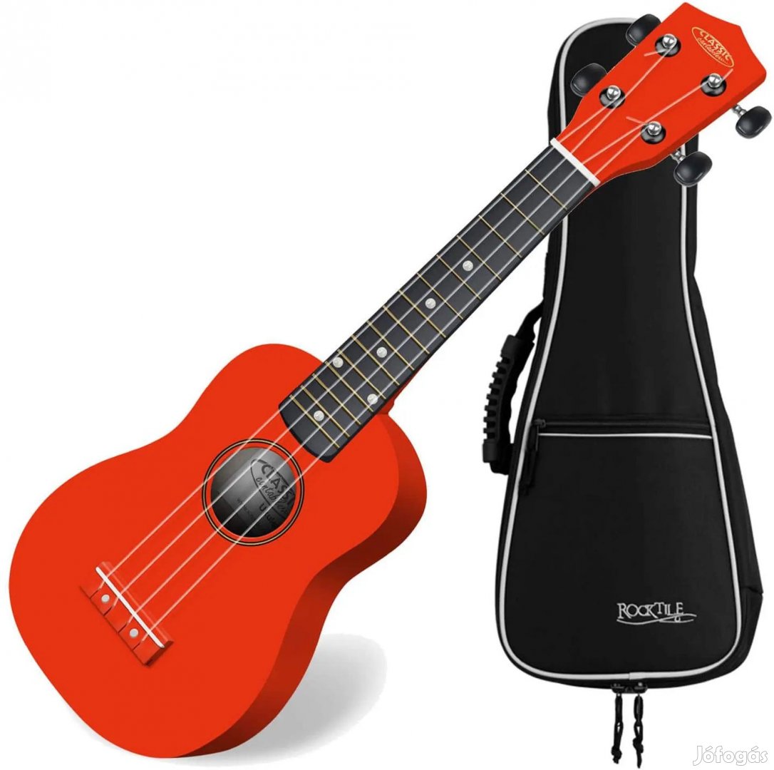Classic Cantabile US-100 RD Szoprán Ukulele Piros SZETT Tokkal