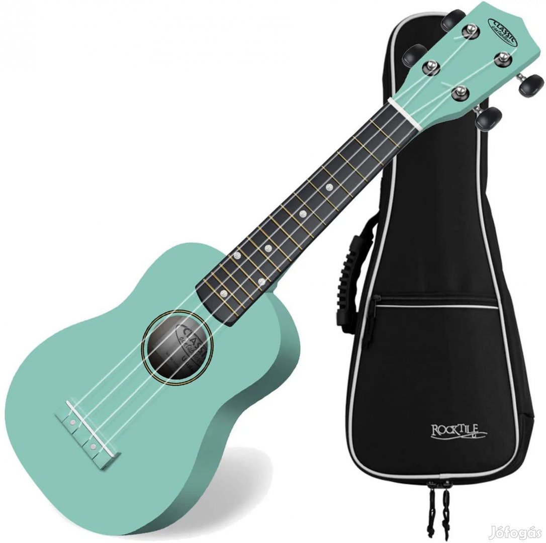 Classic Cantabile US-100 TQ Szoprán Ukulele Türkiz SZETT Tokkal