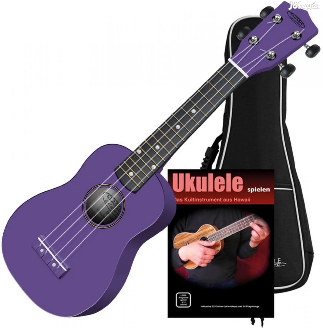 Classic Cantabile US-100 VT szoprán ukulele ibolya KÉSZLET könyvvel