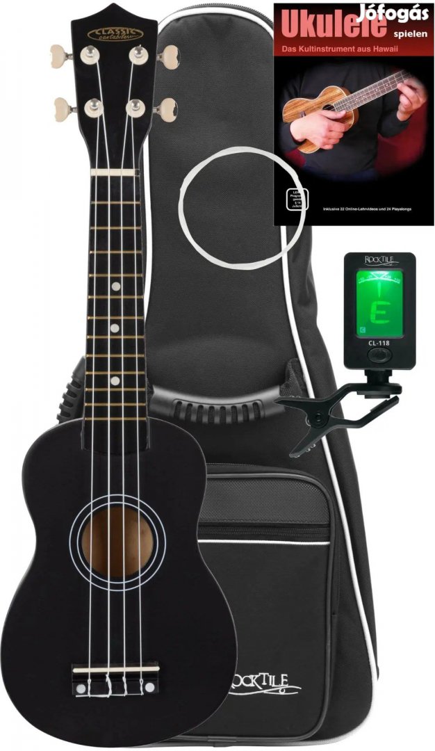 Classic Cantabile US-50 BK Szoprán Ukulele Fekete Szett