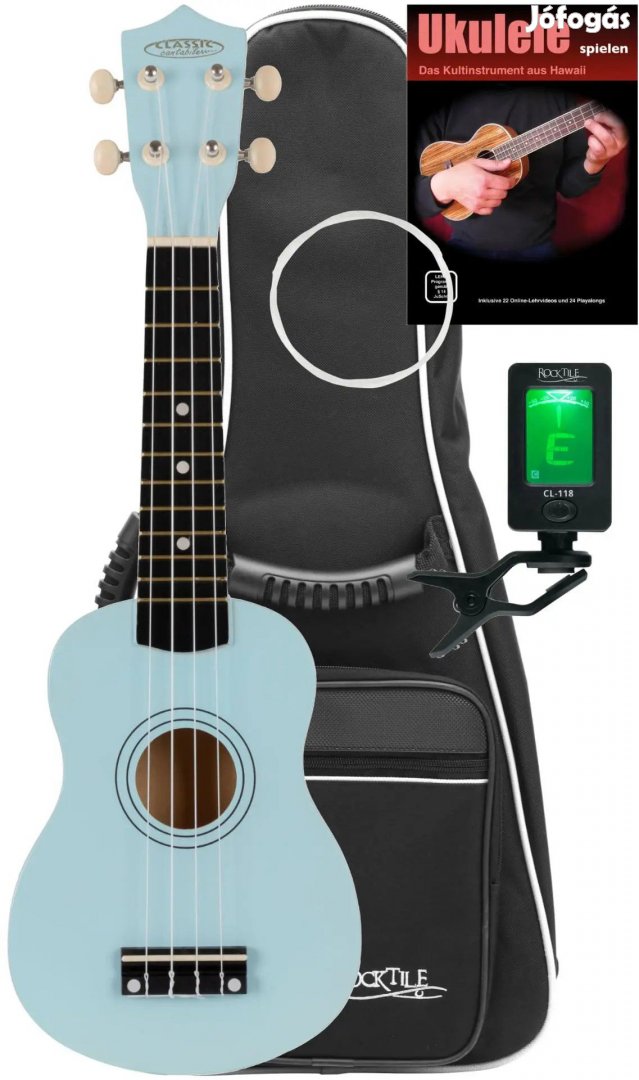 Classic Cantabile US-50 BL Szoprán Ukulele Kék Szett