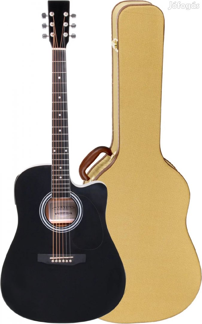 Classic Cantabile WS-10BK-CE western gitár fekete hangszedővel