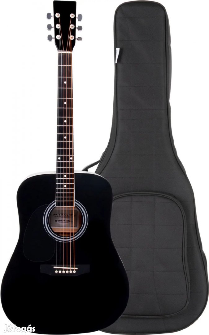 Classic Cantabile WS-10BK-LH western gitár fekete balkezes modell