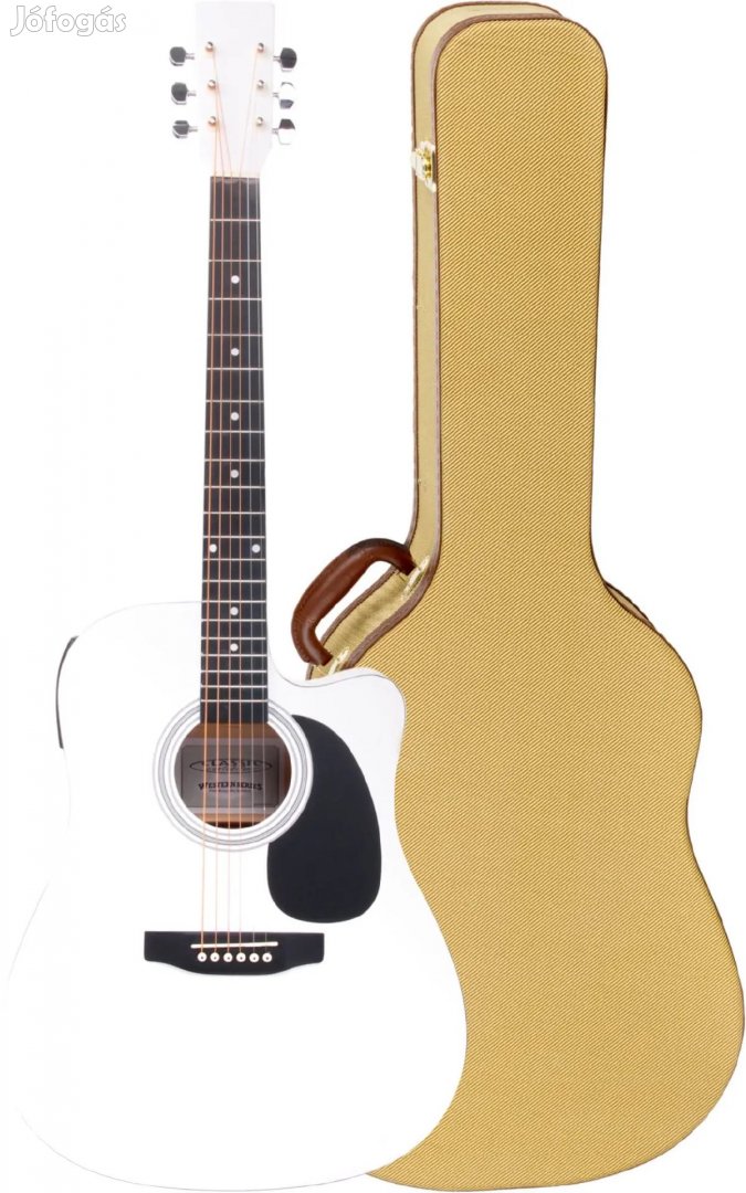 Classic Cantabile WS-10WH-CE western gitár fehér hangszedővel
