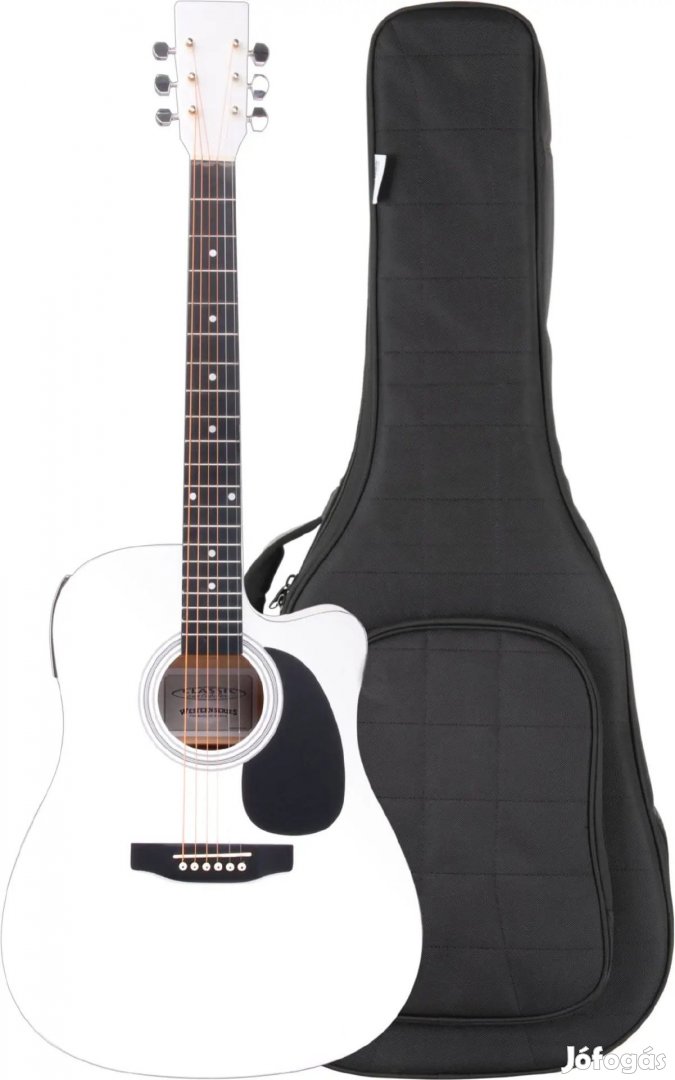 Classic Cantabile WS-10WH-CE western gitár fehér hangszedővel