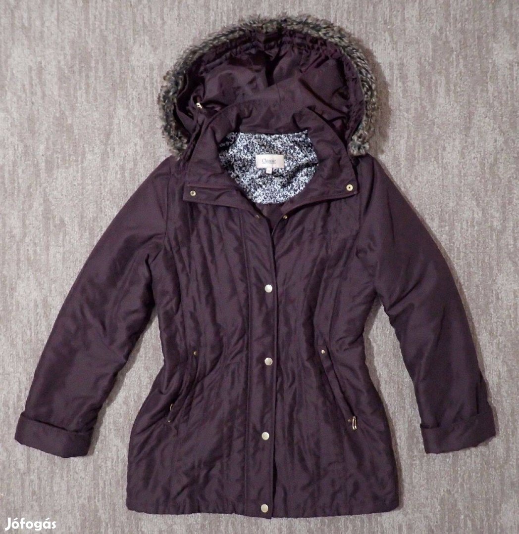 Classic sötétlila tavaszi átmeneti kapucnis női kabát dzseki