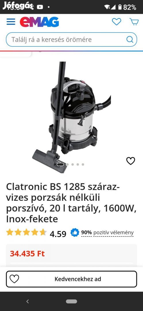 Clatronic BS 1285 száraz-vizes porzsák nélküli porszívó eladó