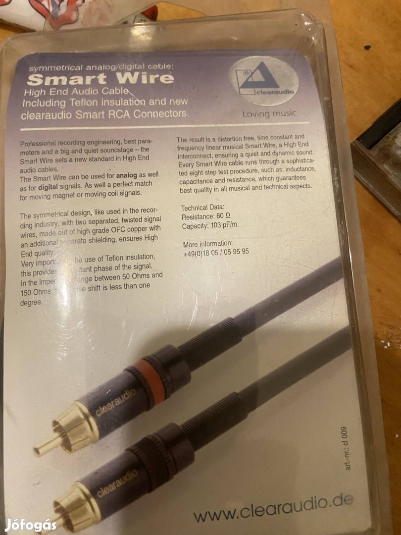 Clear Audio RCA interconnect kábel 