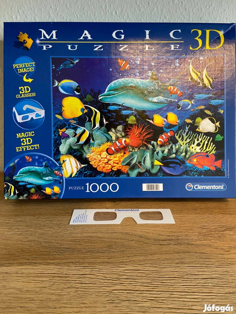 Clementoni 1000 db delfin és zátony + 3D puzzle szemüveg