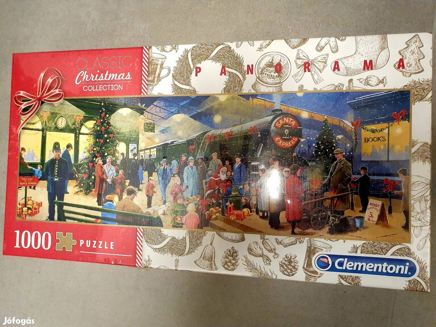 Clementoni, Mikulás expressz panoráma puzzle 1000 db-os,új bontatlan c