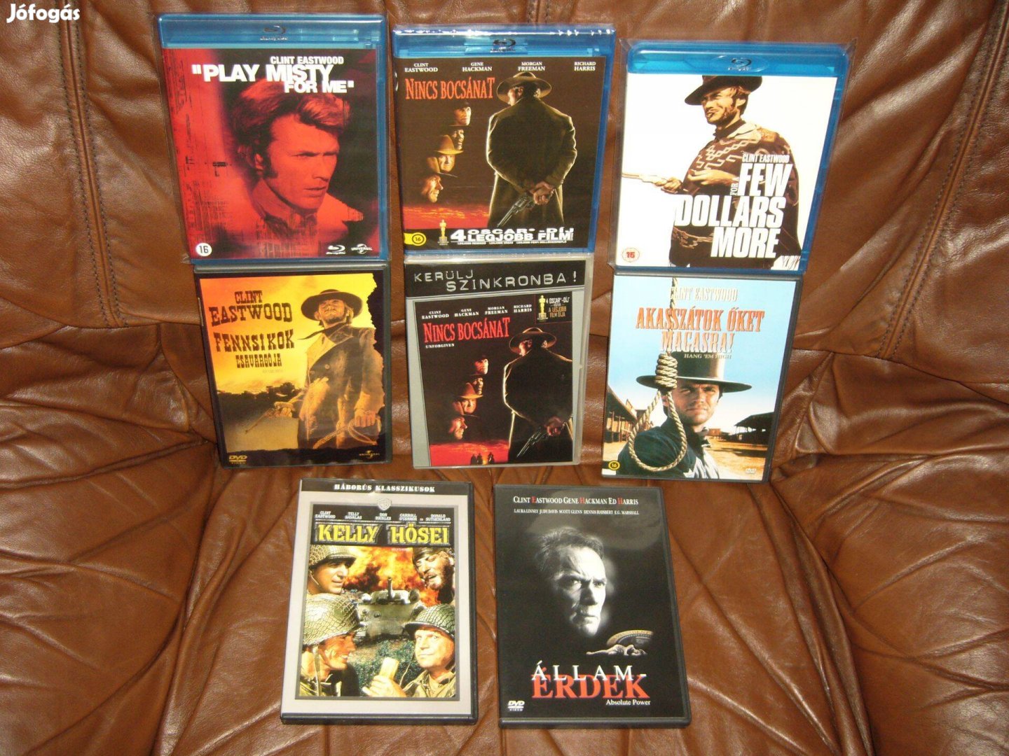 Clint Eastwood dvd , Blu-ray filmek .Cserélhetők Blu-ray filmekre