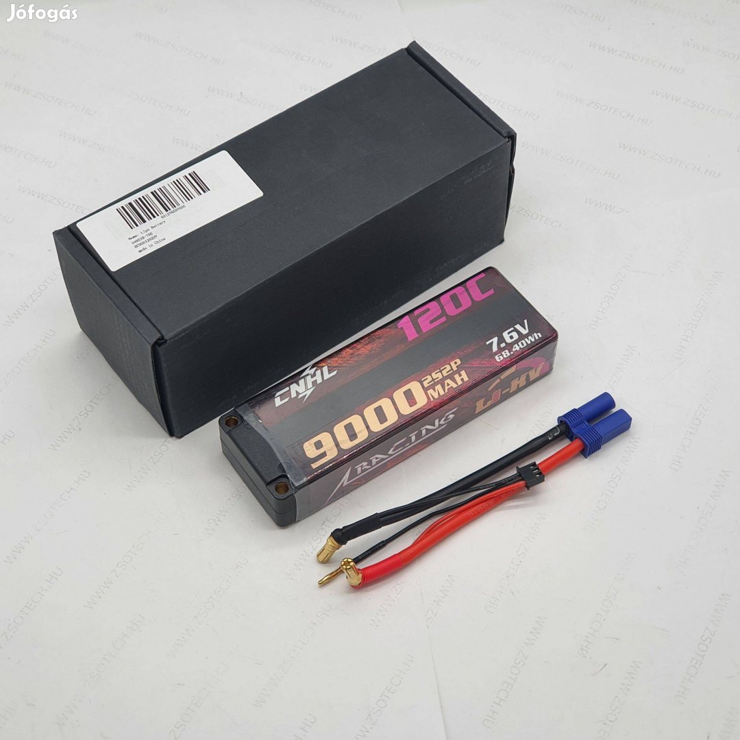 Cnhl 9000mah 2S 7.4V 7.6V Lihv Lipo 100C EC5 Lipo akkumulátor RC
