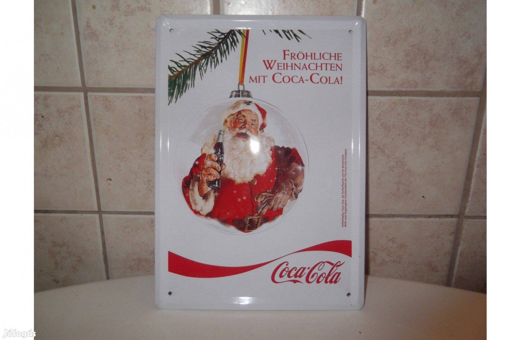 Coca-Cola - Karácsonyi Mikulásos fém tábla - új - Gyűjtőknek is!
