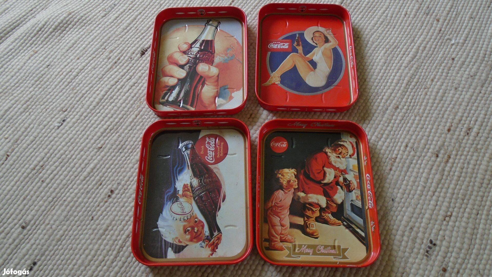Coca-Cola - Retro- 4 db különböző fémtálca - újszerűek -Akcióztam!!