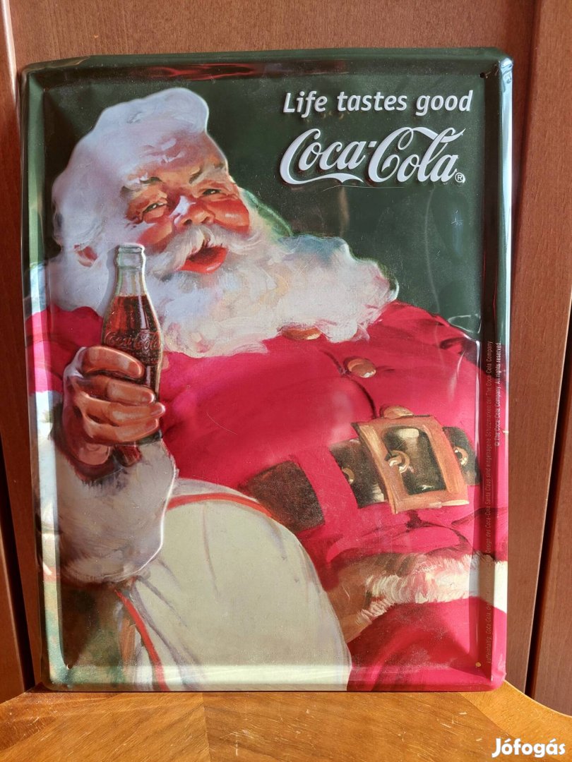 Coca Cola reklámtábla Mikulással