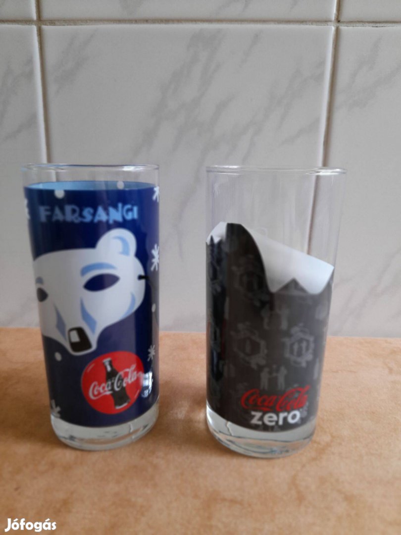 Coca- Cola pohár poharak farsang zero jegesmedve