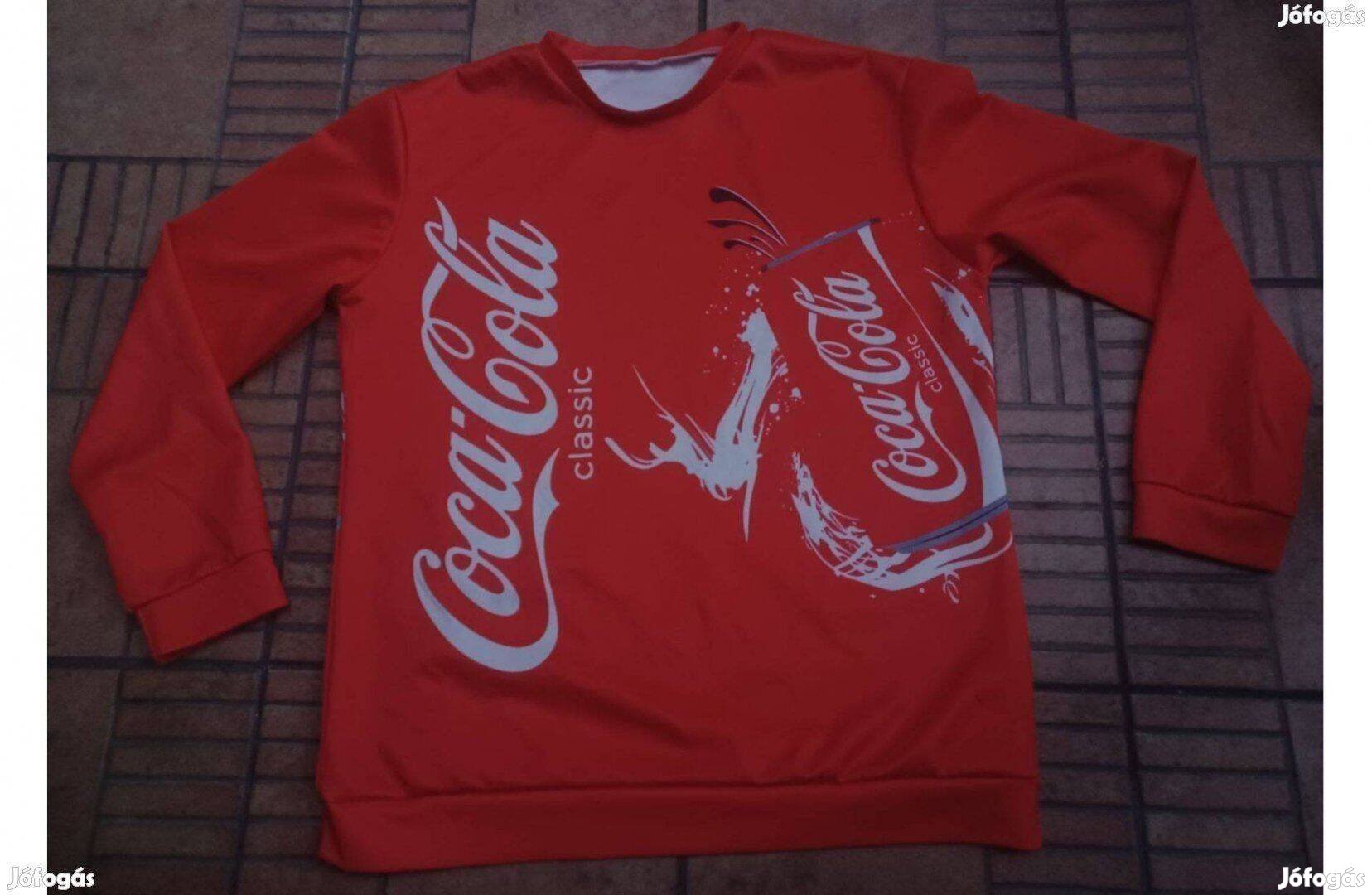Coca cola feliratos mindkét oldalon nyomott pulóver XL