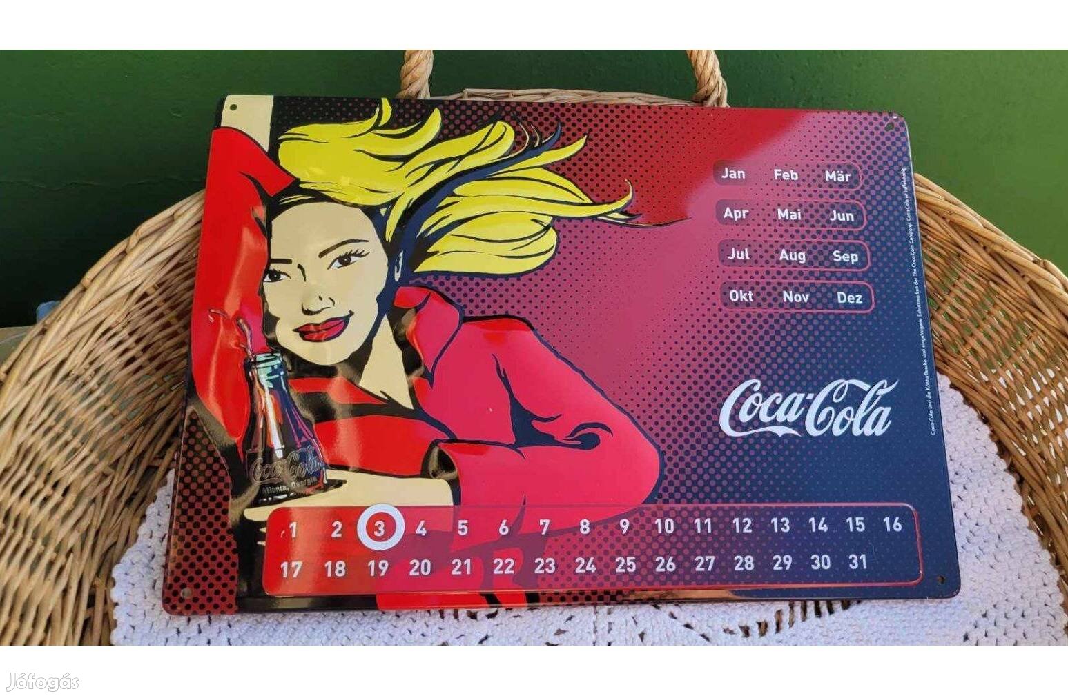 Coca-cola fém öröknaptár