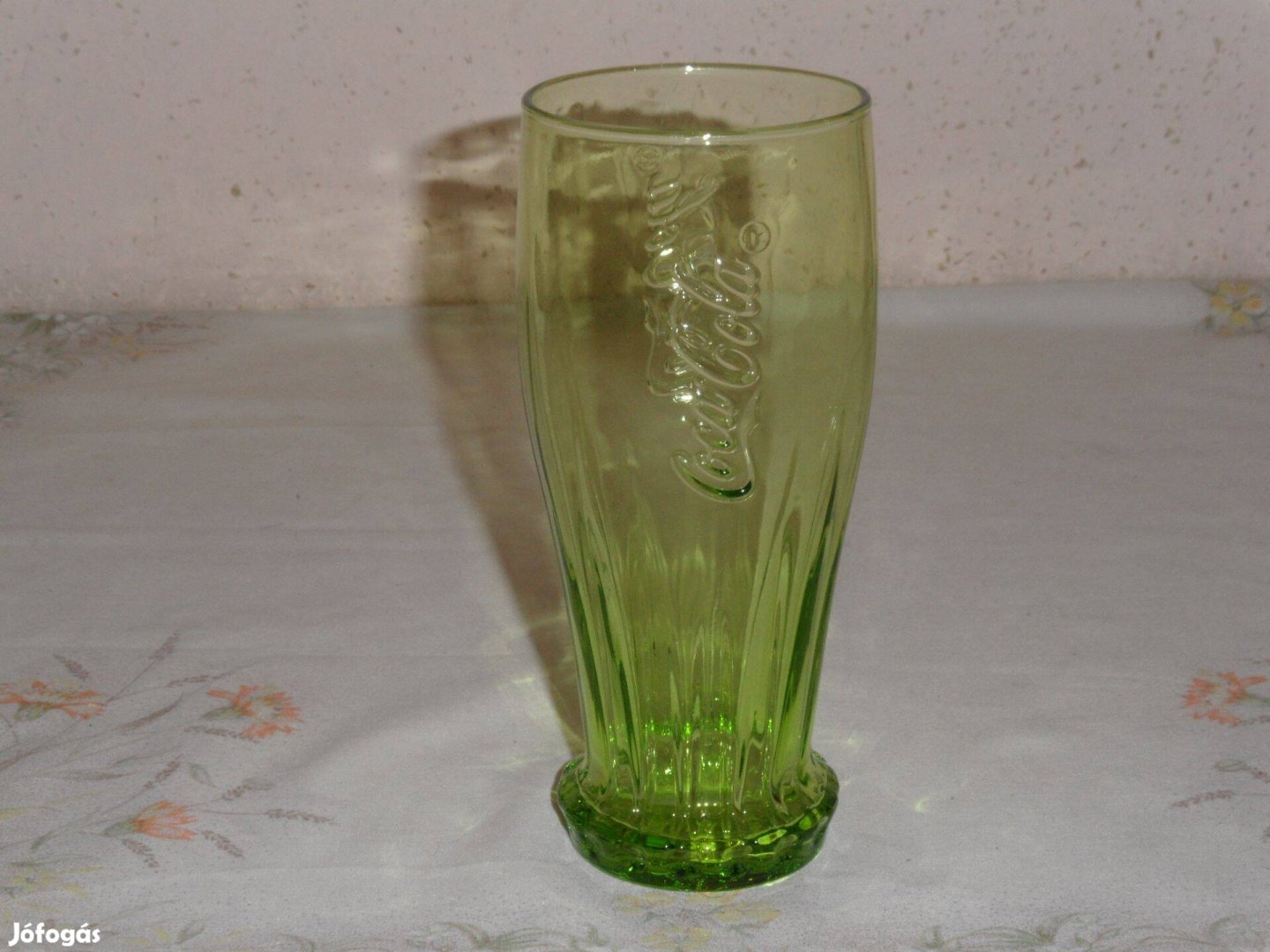 Coca cola üveg pohár ( 3 dl.-es, zöld )