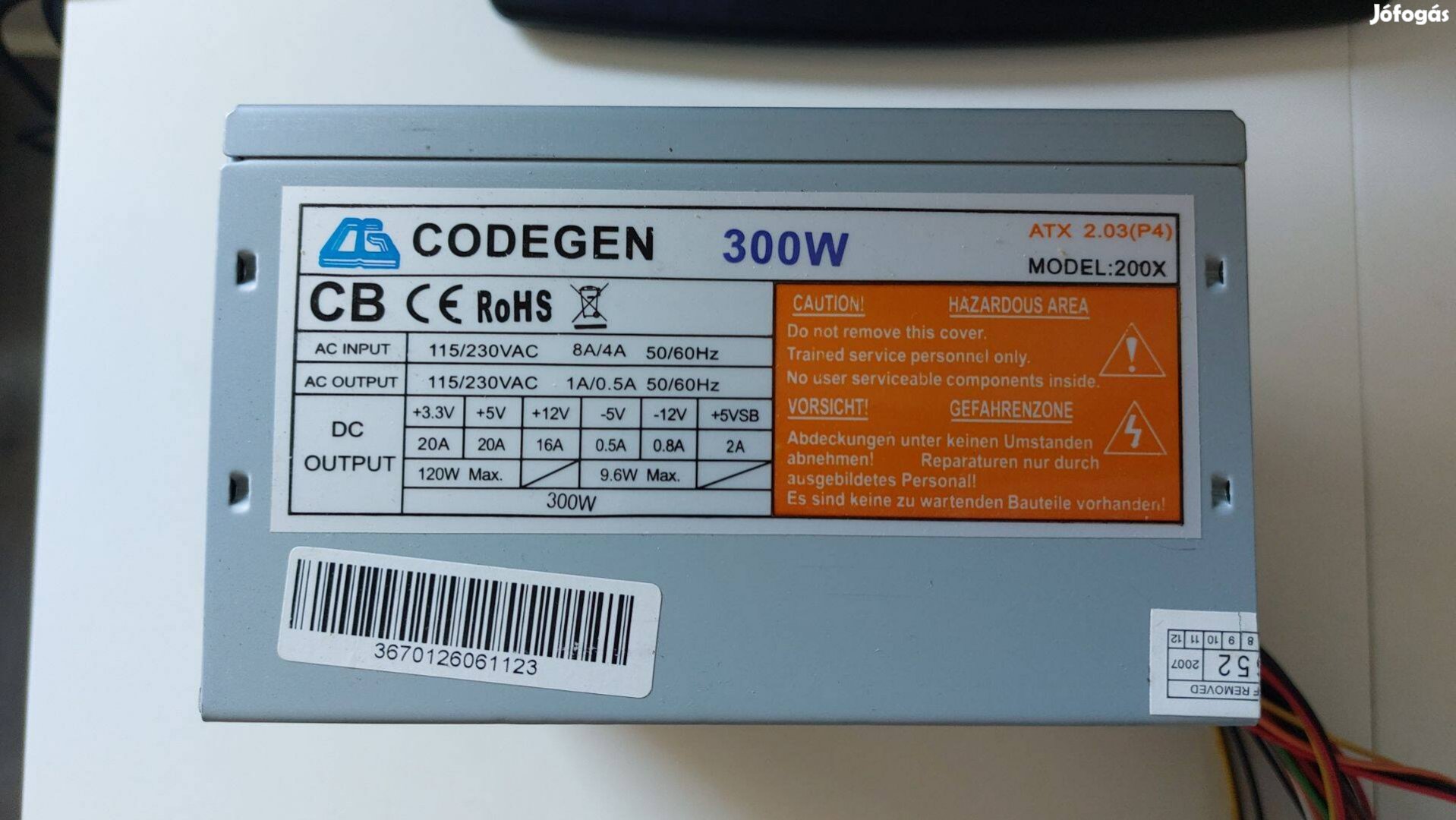 Codegen 300W-os tápegység