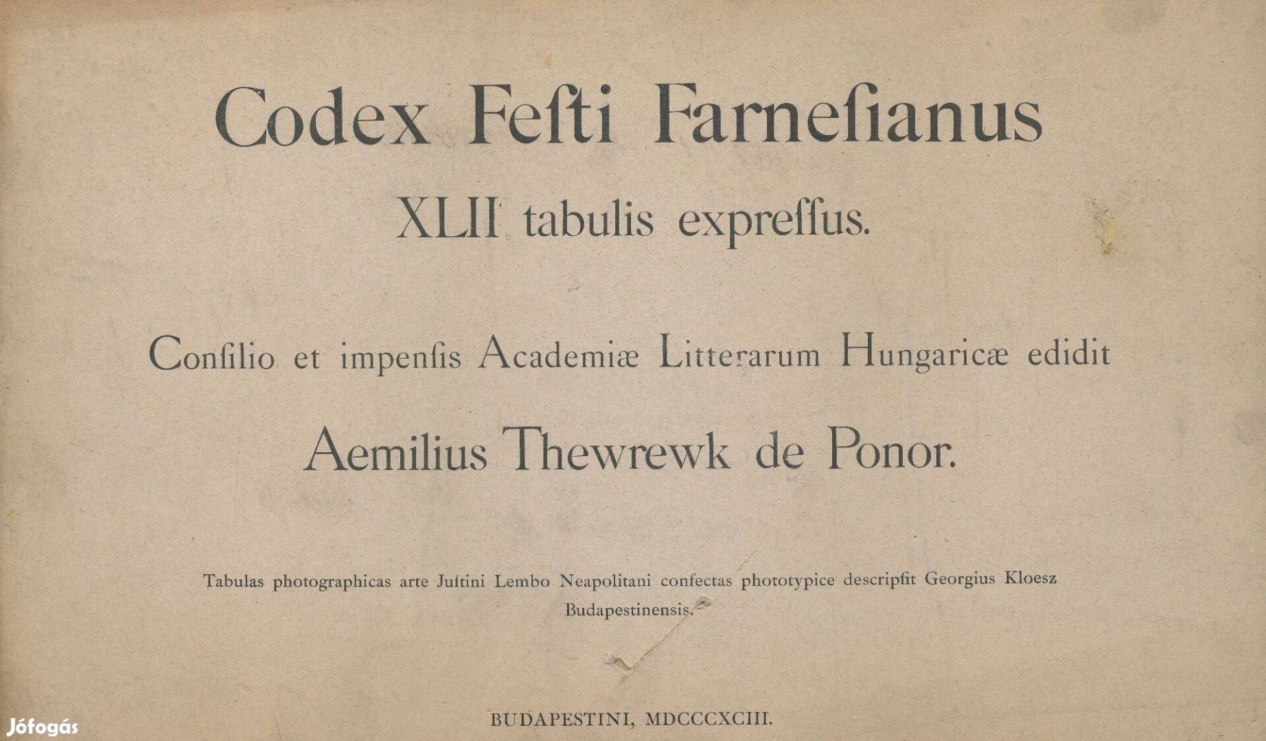 Codex Festi Farnesianus XLII tabulis expressus