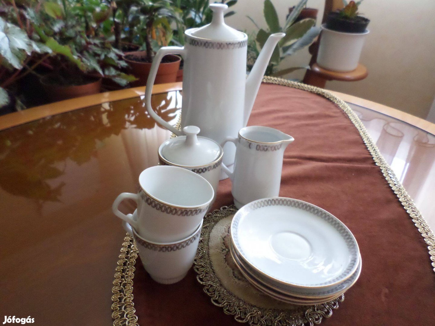 Colditz német porcelán kávéskészlet darabjai. Jelzett! porcelánok