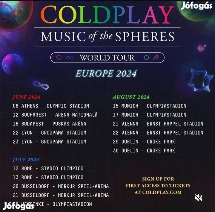 Coldplay Állójegy 2024.06.16