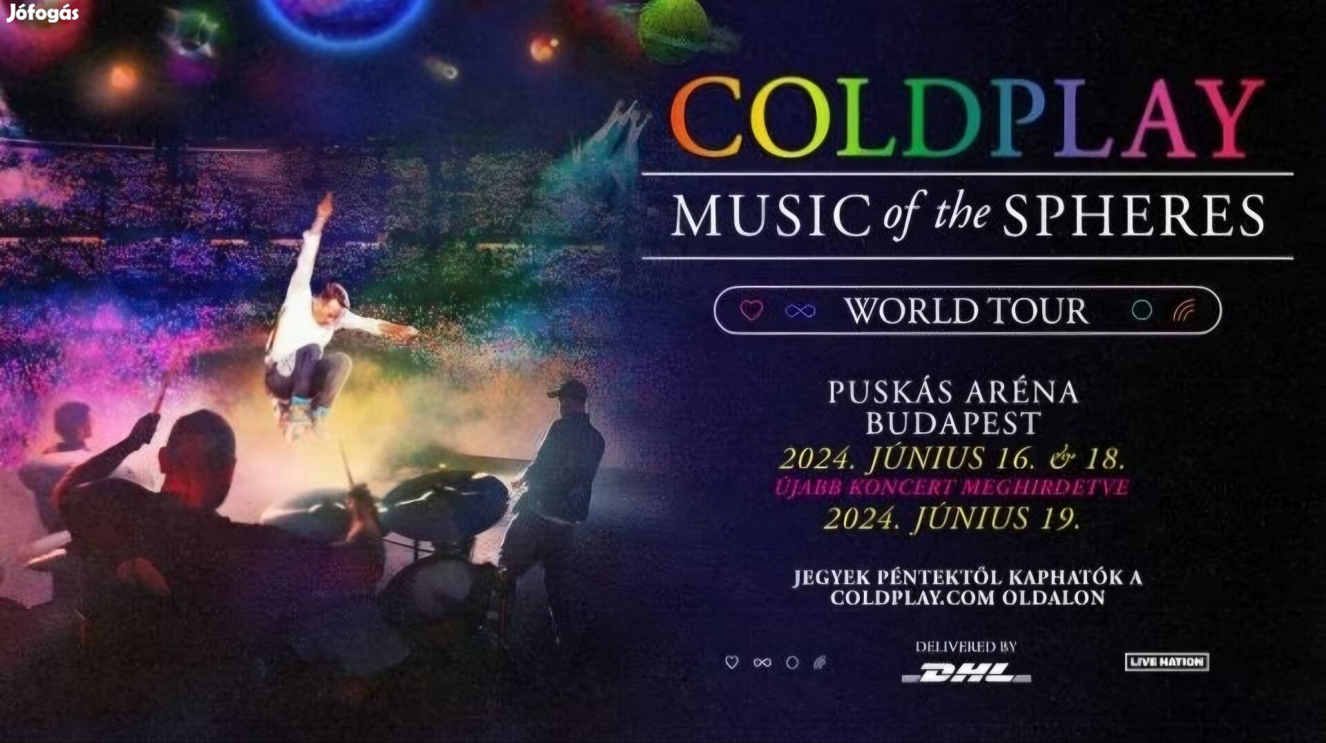 Coldplay Budapest Puskás Aréna állójegy 2024. június 19.
