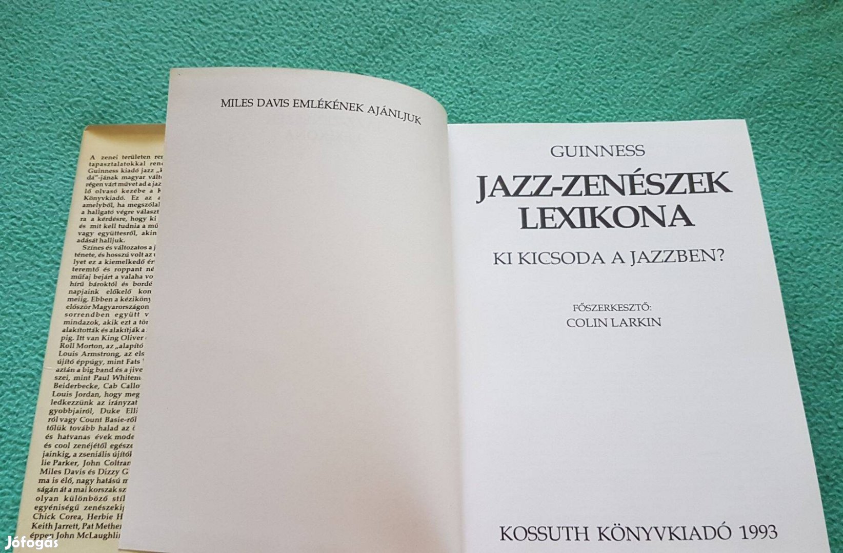 Colin Larkin: Guiness - Jazz-zenészek lexikona könyv (Kossuth)