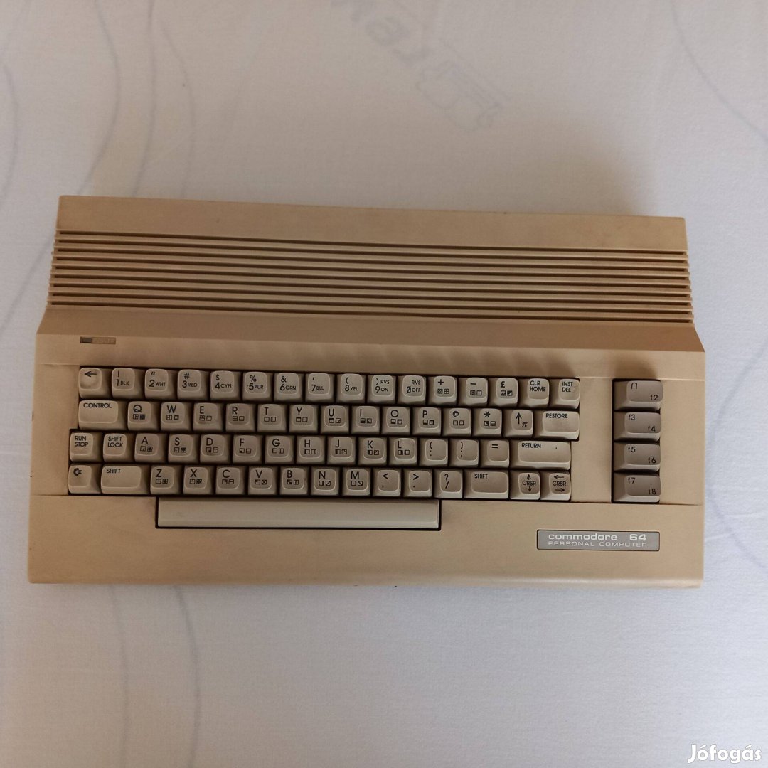 Commodore 64 Personal Computer C64 + tápegység, magnó, és kártya