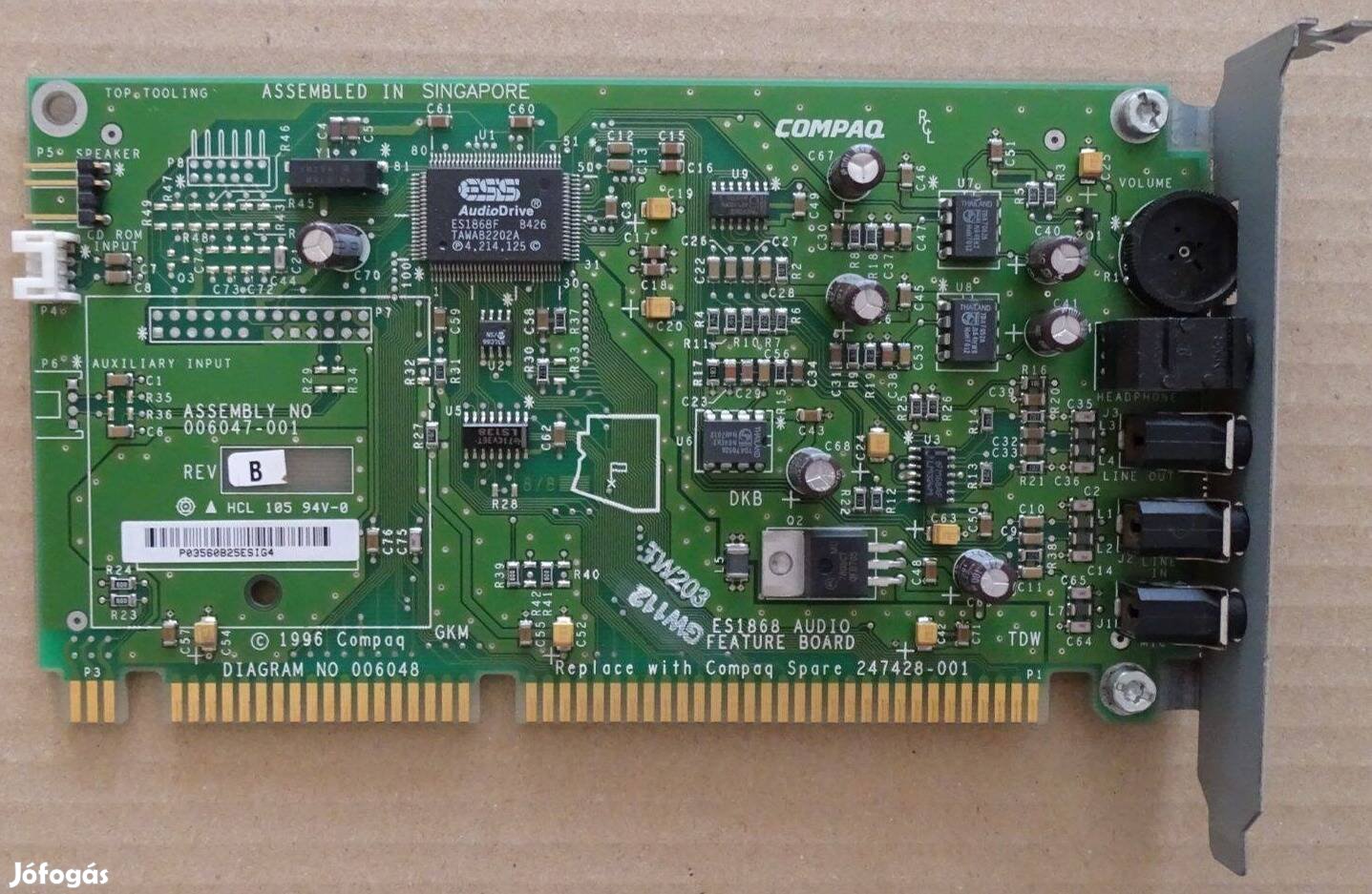 Compaq Audio Feature Board ESS1868F hangkártya