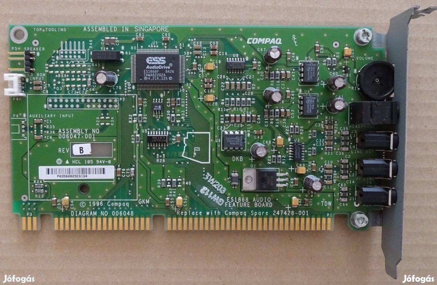 Compaq Audio Feature Board ESS1868F hangkártya