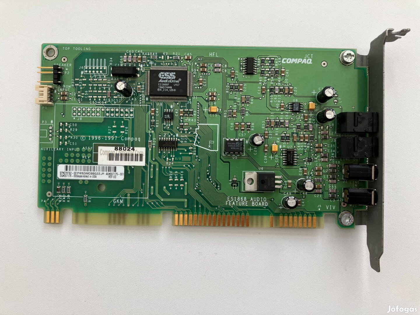 Compaq ESS Audio Es1868F Feature Board retró PC ISA MIDI hangkártya