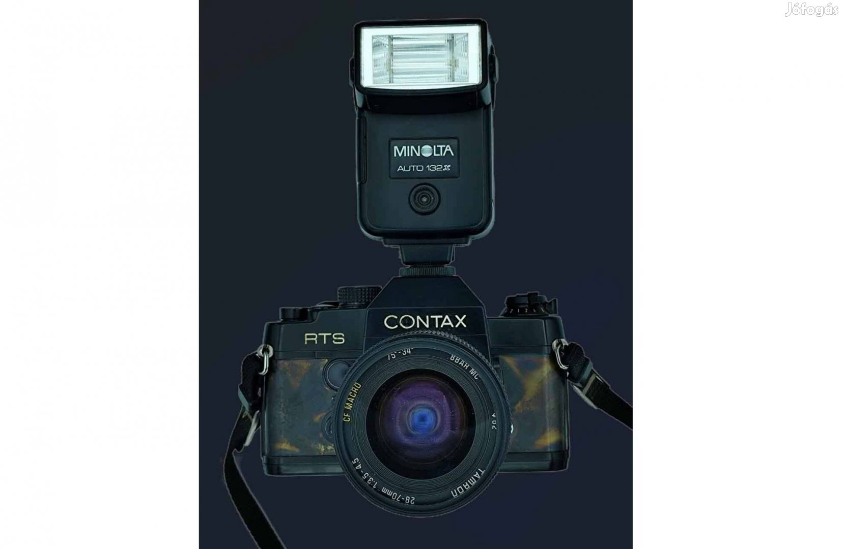 Contax RTS fényképezőgép, Tamron objektívvel, Hoya UV szűrővel és Mino