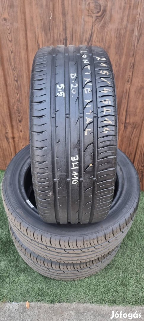 Continental 215/45 R16 5,5mm 2020-as Nyári Gumiabroncs 3db #110